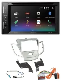 Pioneer Bluetooth MP3 USB 2DIN DAB DVD Autoradio für Ford Fiesta 08-10 silber