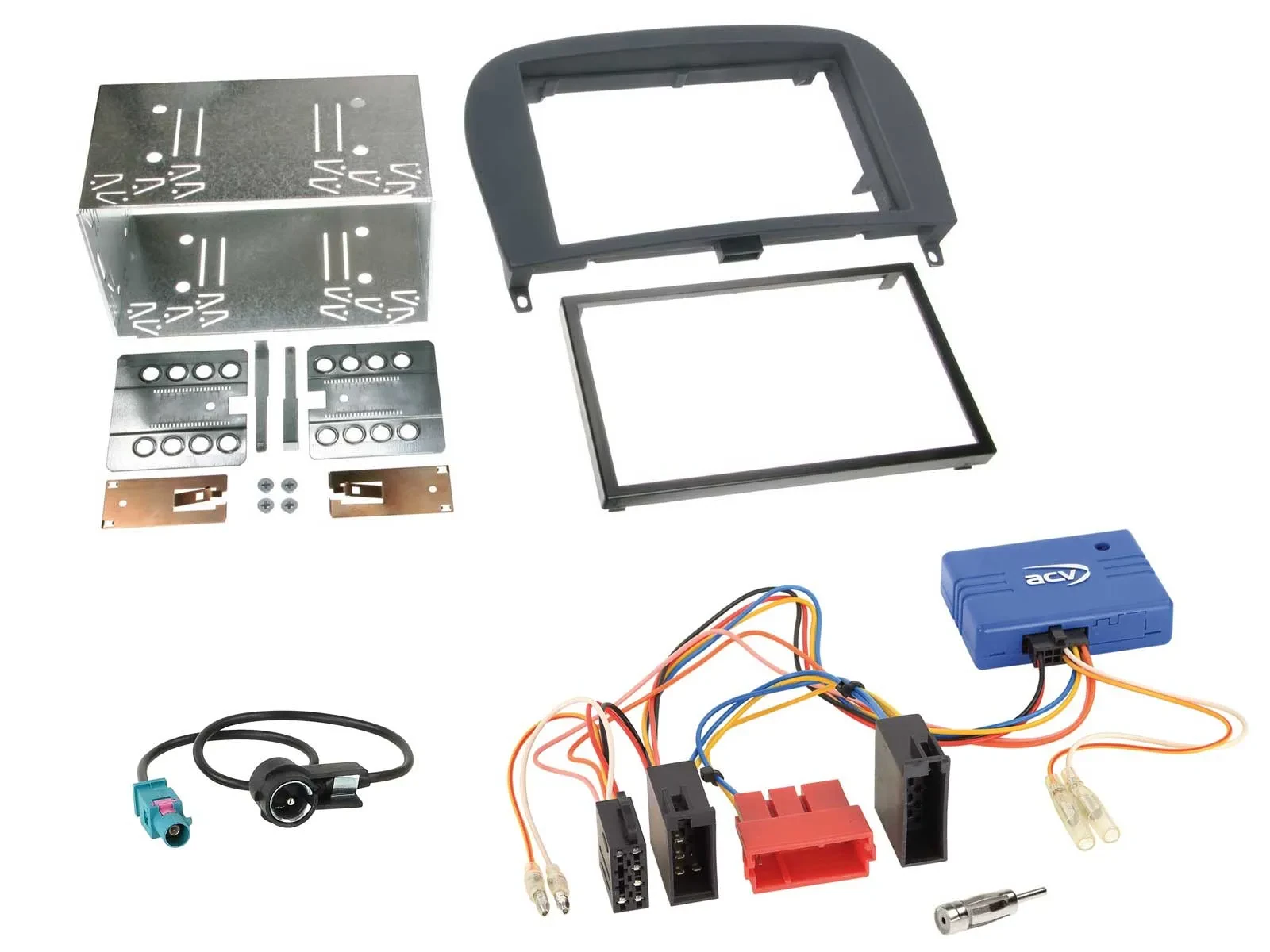 Radioeinbauset CAN-Bus Doppel DIN Autoradio für Mercedes SL R230 2001-2006 Rubbe