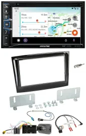Alpine Bluetooth TMC USB DAB 2DIN Lenkrad Navigation für Fiat Doblo ab 15 piano