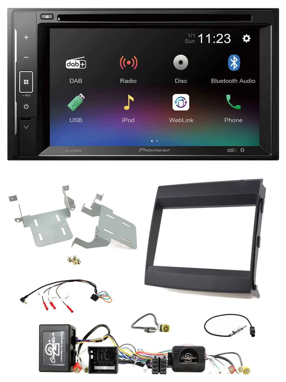 Pioneer Bluetooth Lenkrad USB 2DIN DAB DVD Autoradio für Porsche Cayenne MOST-So