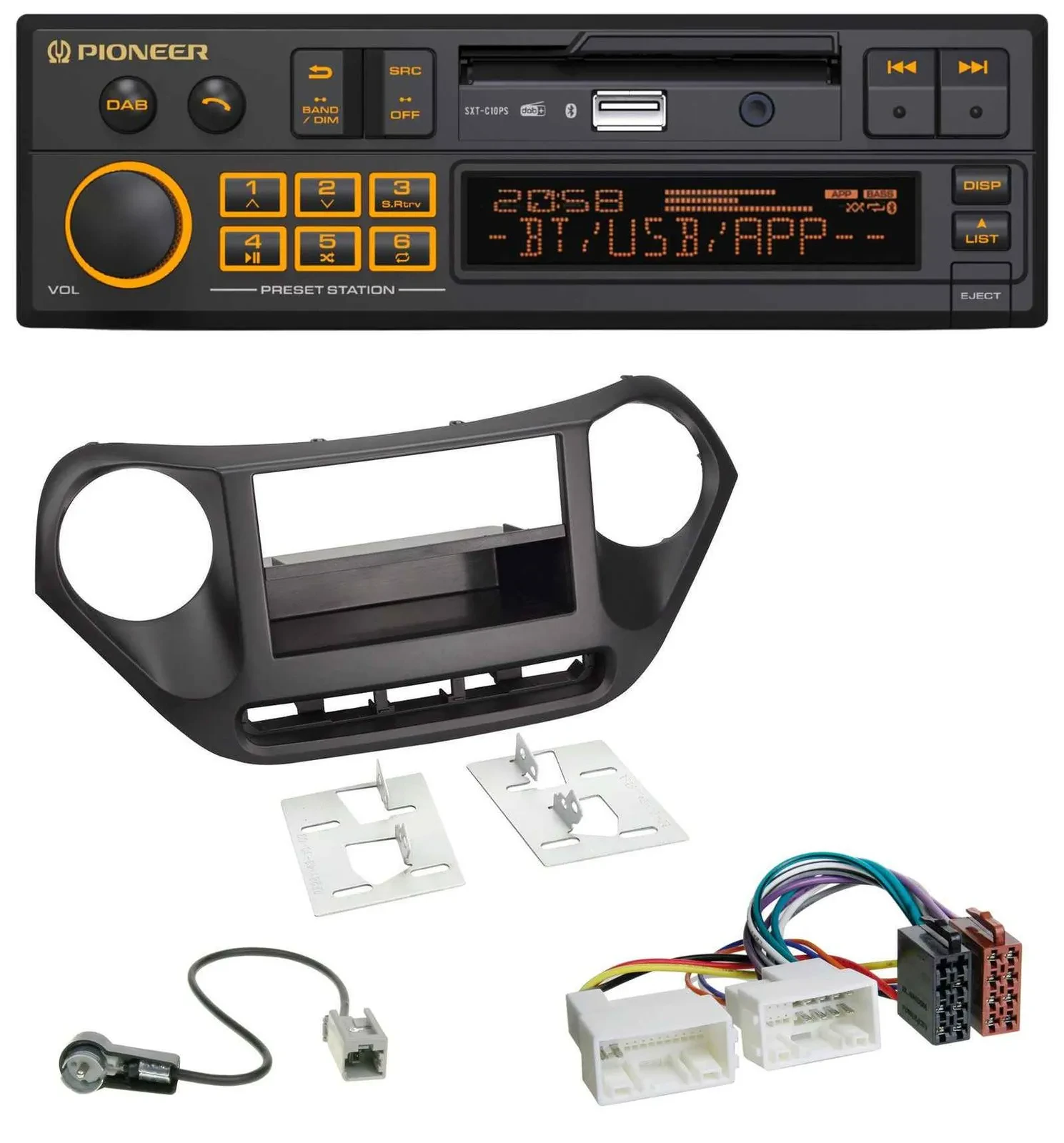 Автомагнитола для Hyundai i10 (с 2013) Pioneer DAB, MP3, USB, Bluetooth