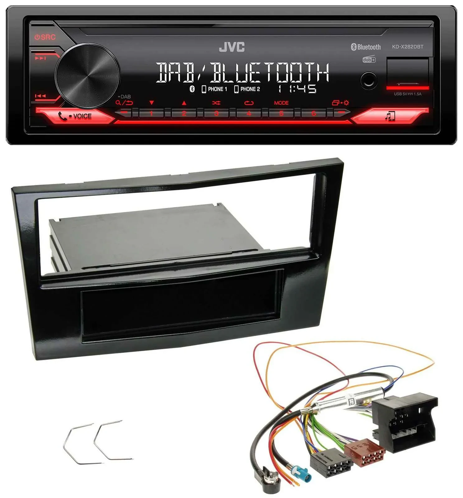 Автомагнитола JVC Bluetooth, USB, DAB, MP3 для Opel Astra H / Corsa D / Zafira B (с 2005)