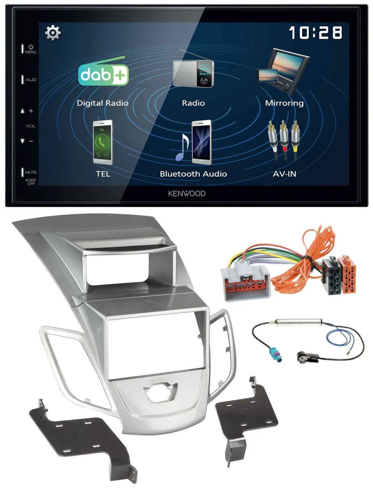 Kenwood 2DIN Bluetooth MP3 USB DAB Autoradio für Ford Fiesta 2008-2010 Display s