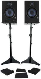 Pair Presonus Eris 4.5BT 2nd Gen 4.5" Studio Monitors w/Bluetooth+Stands+Pads