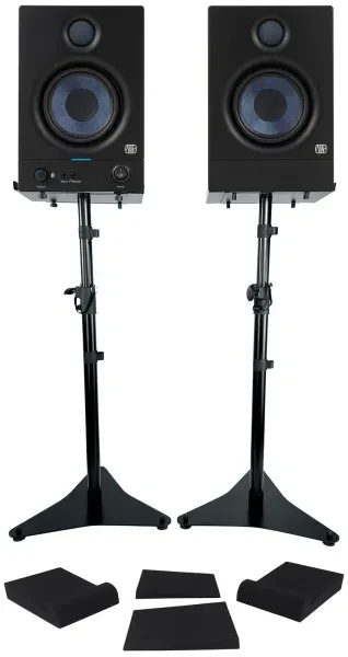 Pair Presonus Eris 4.5BT 2nd Gen 4.5" Studio Monitors w/Bluetooth+Stands+Pads