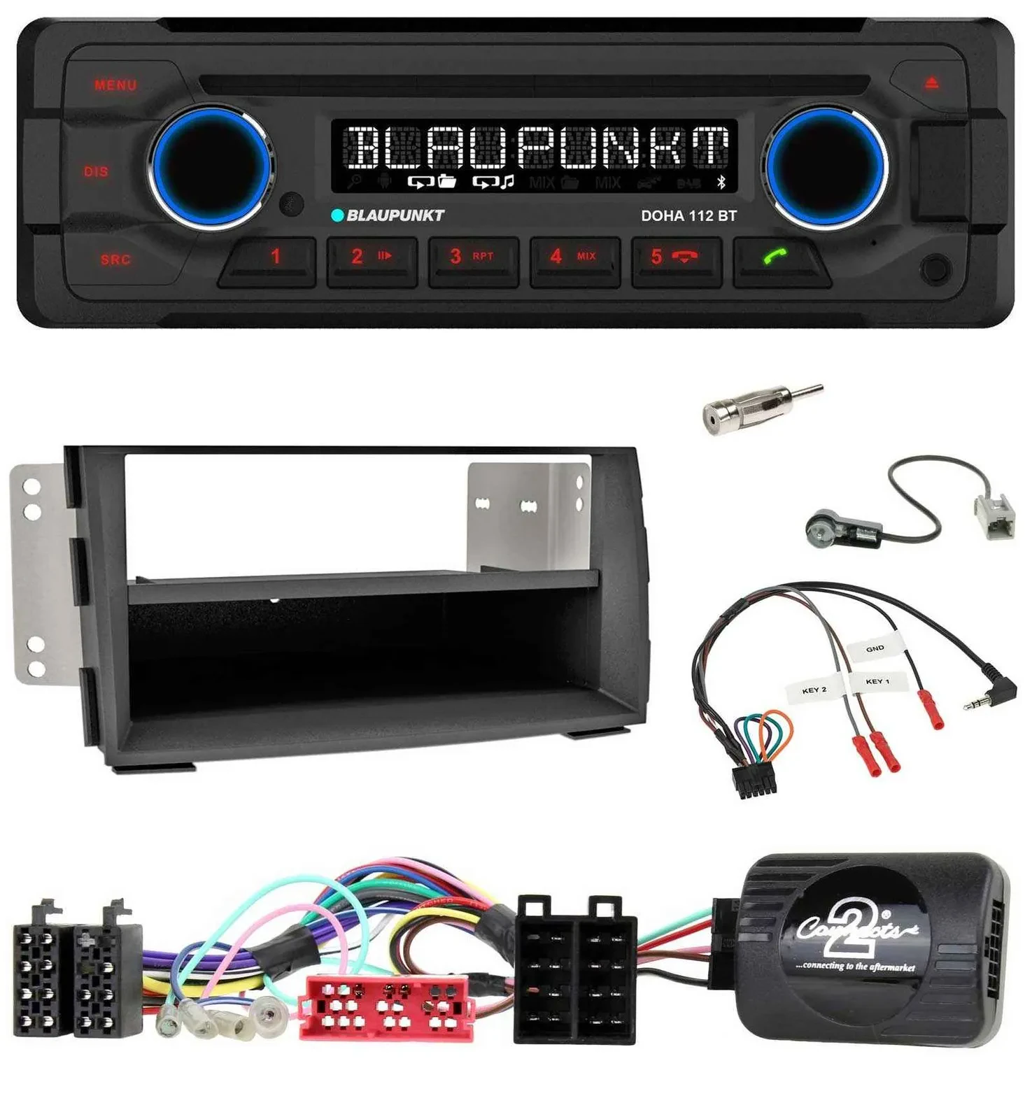 Blaupunkt Lenkrad MP3 CD Bluetooth USB Autoradio für Kia Venga (2010-2019)