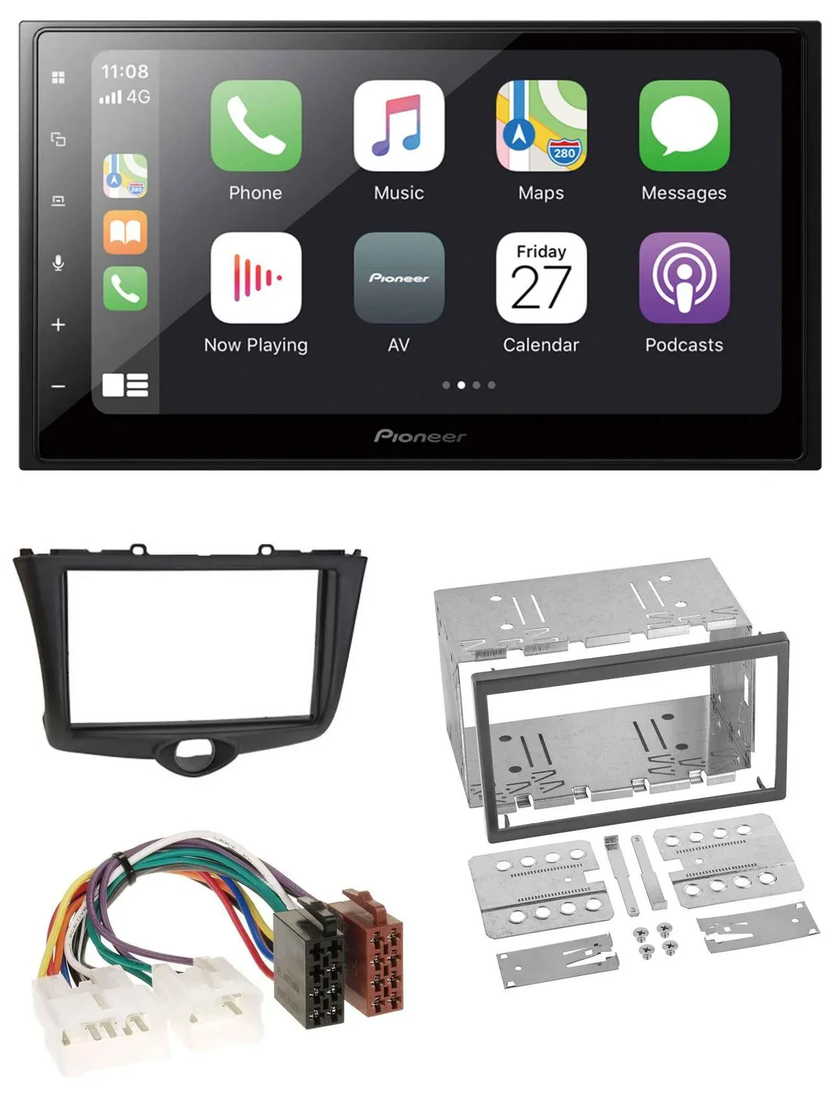 Автомагнитола Pioneer 2DIN, MP3, Bluetooth, DAB, USB для Toyota Yaris (2003–2005)