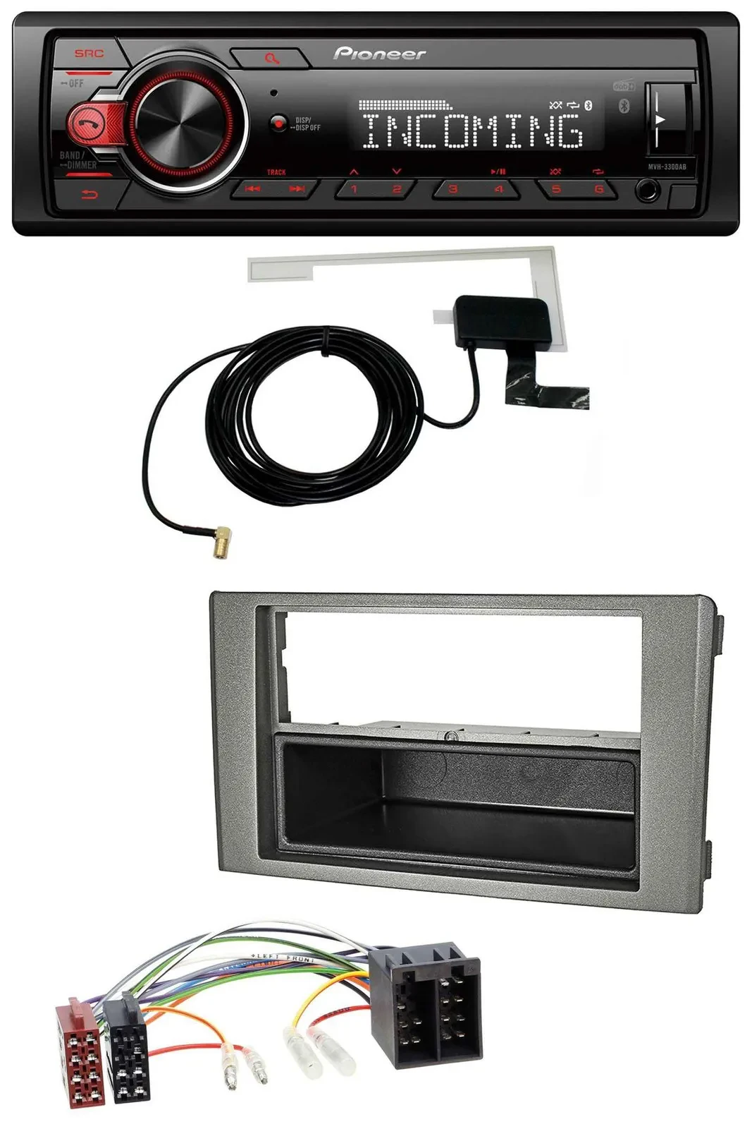 Pioneer MP3 AUX CD DAB USB Autoradio für Iveco Daily (06-14) dunkelgrau