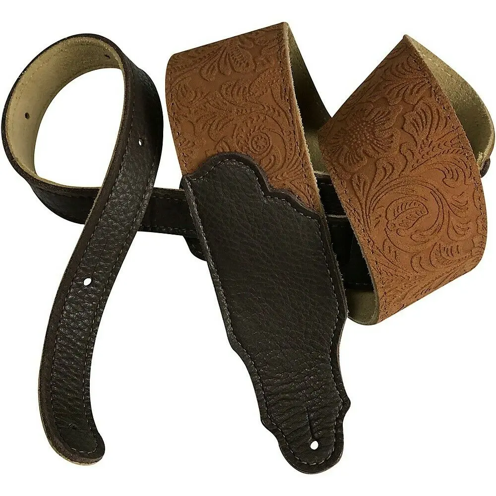 Гитарный ремень Franklin Strap 2.5" Embossed Suede Strap Caramel Tan 2.5 in.
