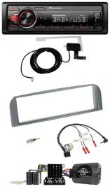 Pioneer 1DIN MP3 DAB USB Lenkrad Autoradio für Alfa 147 GT 2007-2010 anthrazit