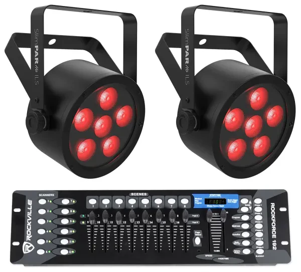 Светодиодный прибор Chauvet DJ SlimPAR H6 ILS RGBAW+UV LED DMX с DMX-пультом (пара)