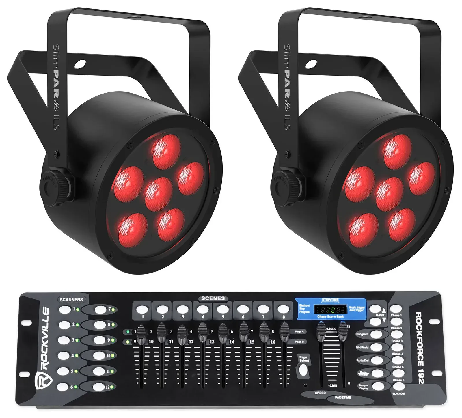 Светодиодный прибор Chauvet DJ SlimPAR H6 ILS RGBAW+UV LED DMX с DMX-пультом (пара)