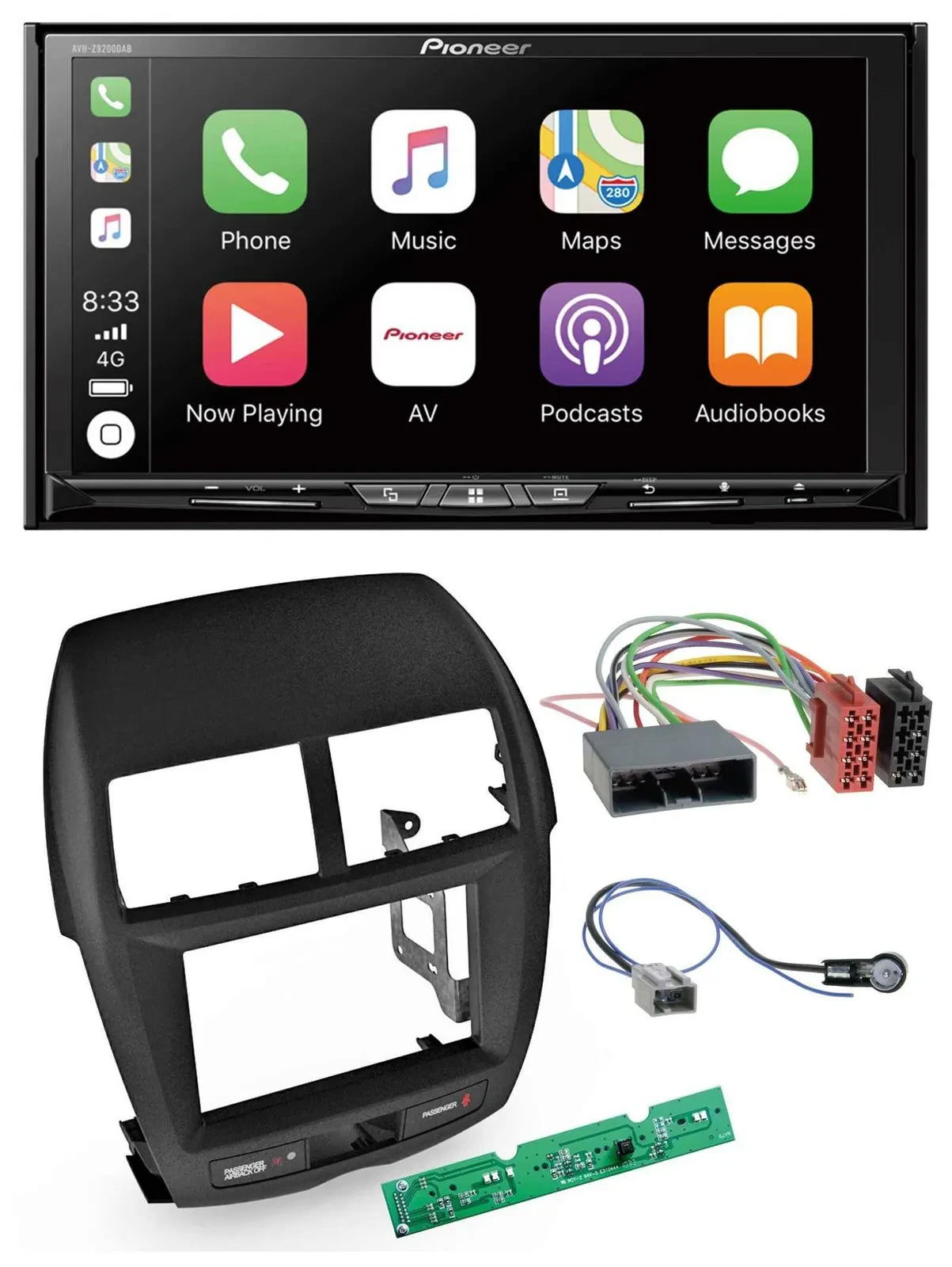 Pioneer 2DIN MP3 USB DAB DVD Bluetooth Autoradio für Mitsubishi ASX 2010-2014