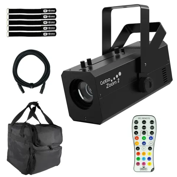 Chauvet DJ Gobo Zoom 2 High-Powered LED Gobo Lighting Projector w Remote & Bag