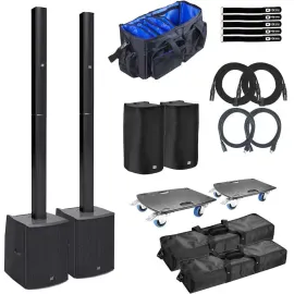 LD Systems MAUI 28 G2 Black Column DJ PA Speaker Systems Pair w Covers & Bags