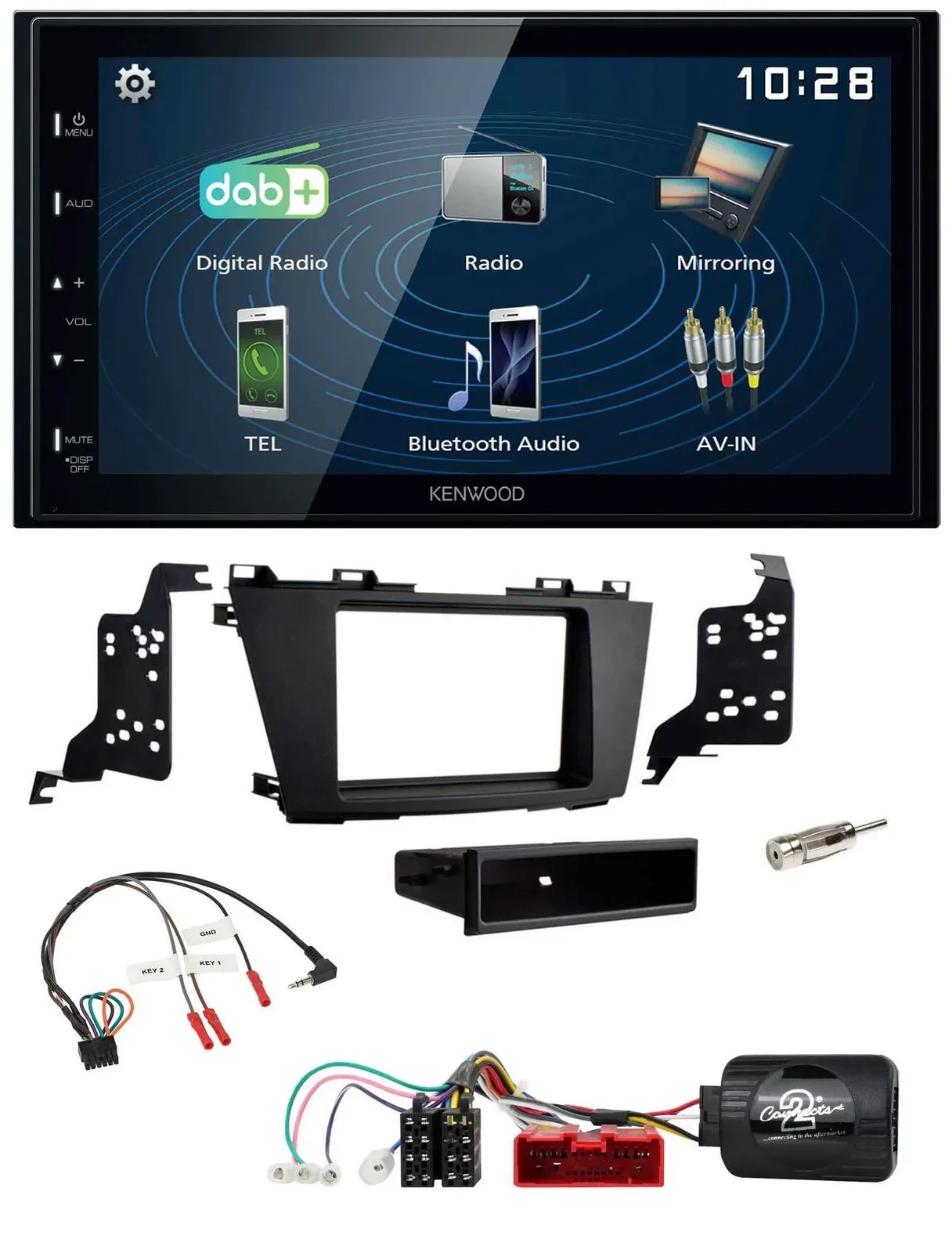 Kenwood 2DIN Bluetooth Lenkrad USB DAB Autoradio für Mazda 5 2010-2015