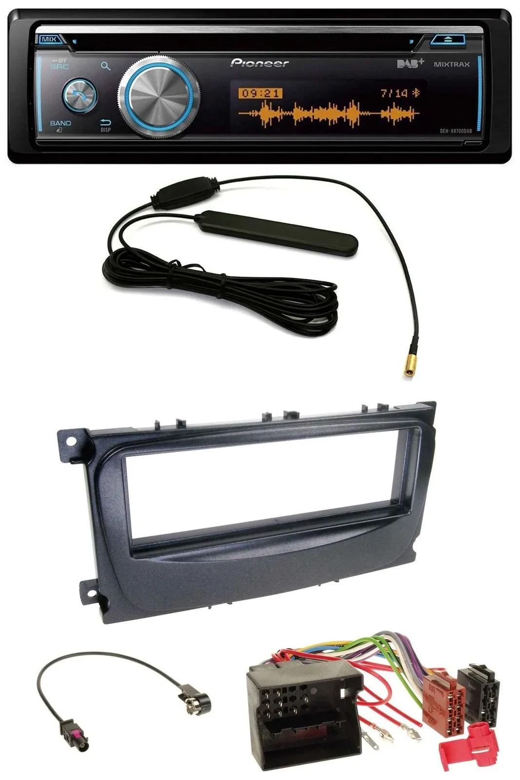 Pioneer CD USB Bluetooth DAB MP3 Autoradio für Ford Mondeo S-Max 07-14 schwarz