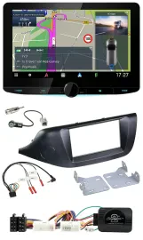 Kenwood Bluetooth DAB TMC 2DIN Lenkrad USB Navigation für Kia Ceed ab 2012 schwa