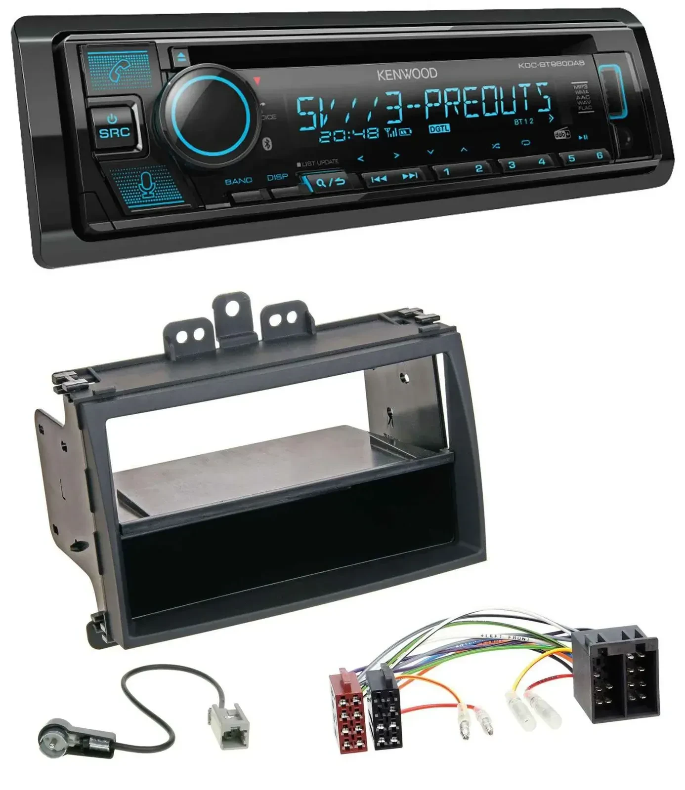Автомагнитола Kenwood Bluetooth USB CD MP3 DAB для Hyundai i20 2008–2011