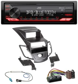 Автомагнитола JVC для Ford Fiesta 2010–2017 Bluetooth, USB, DAB, MP3, черный