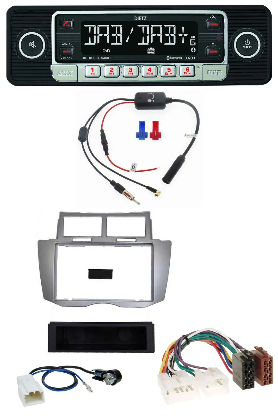 Dietz MP3 DAB Bluetooth USB Autoradio für Toyota Yaris (2007-2011)