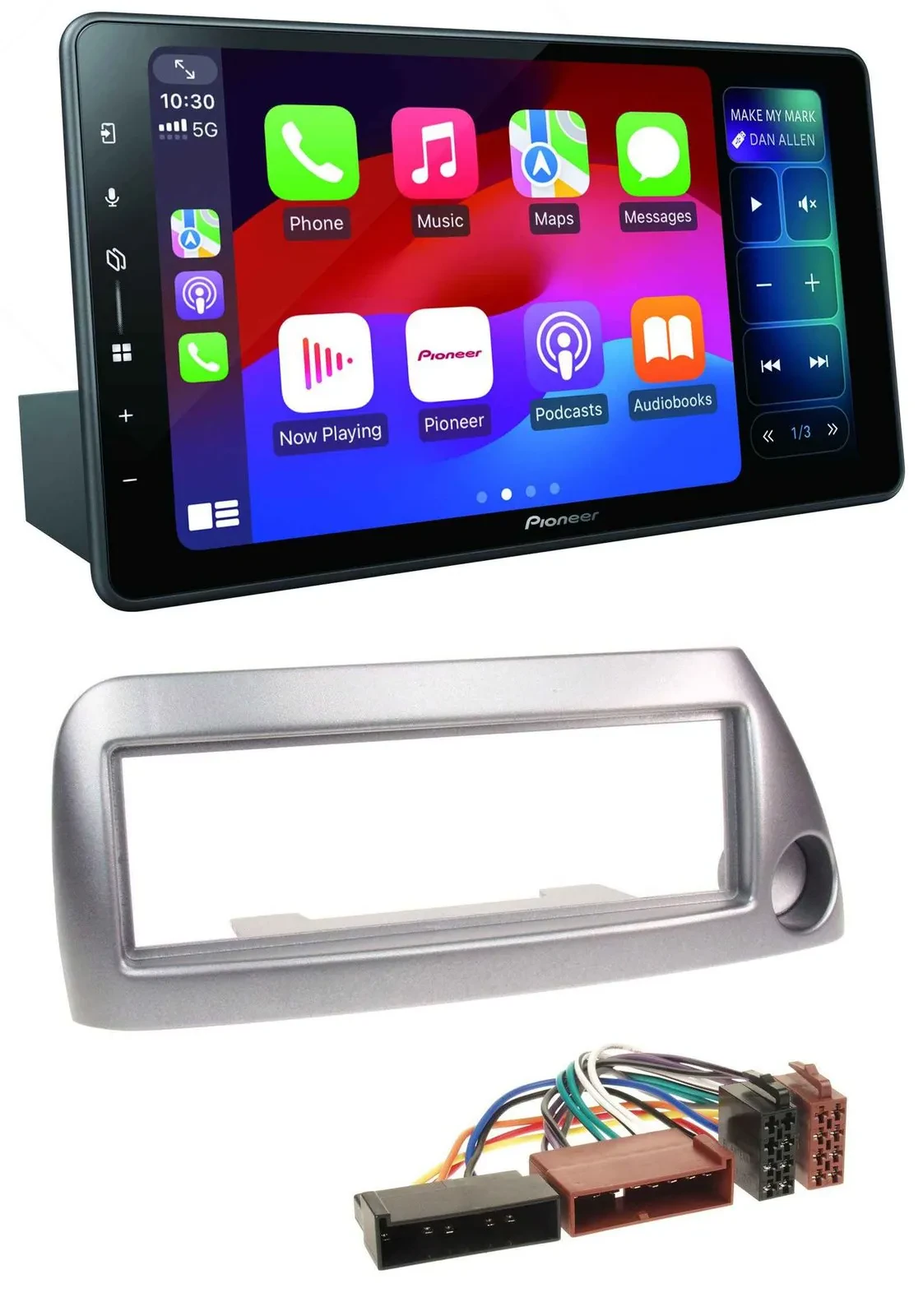 Pioneer Bluetooth DAB MP3 USB Autoradio für Ford Ka bis 2008 silber-metallic