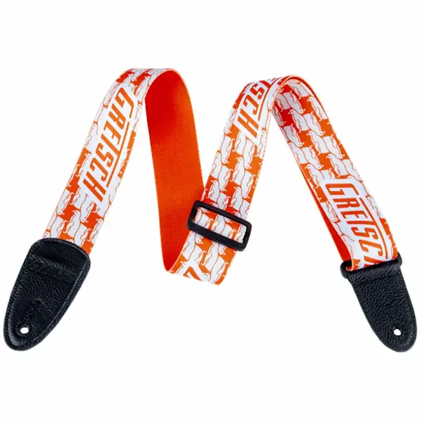 Ремень для гитары реверсивный Gretsch Alternating Penguins Strap Orange and White