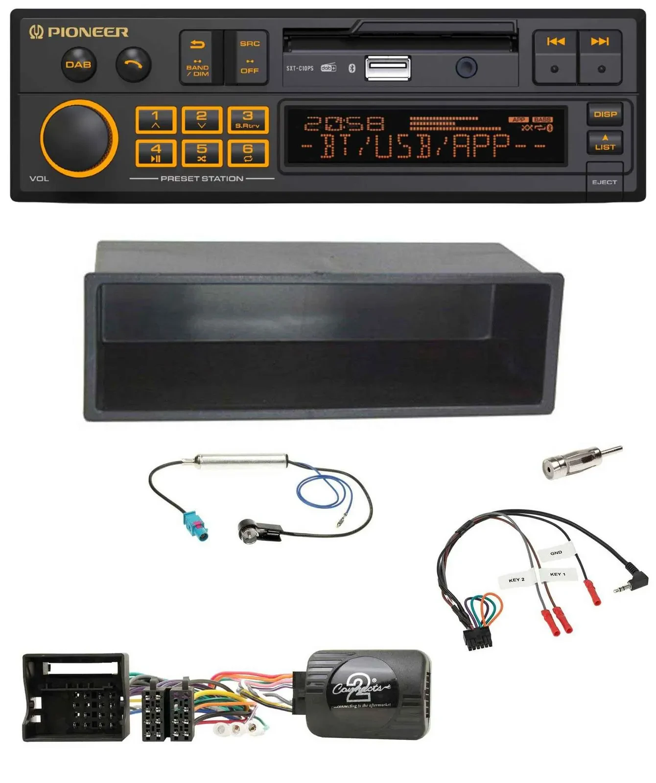 Pioneer DAB Lenkrad USB Bluetooth Autoradio für VW Polo Passat Ablagefach