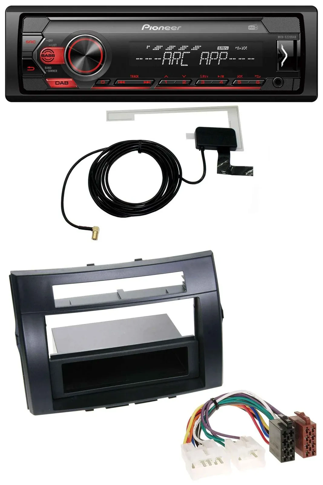 Автомагнитола для Toyota Corolla Verso (2004–2009) Pioneer 1DIN USB DAB MP3 AUX черная