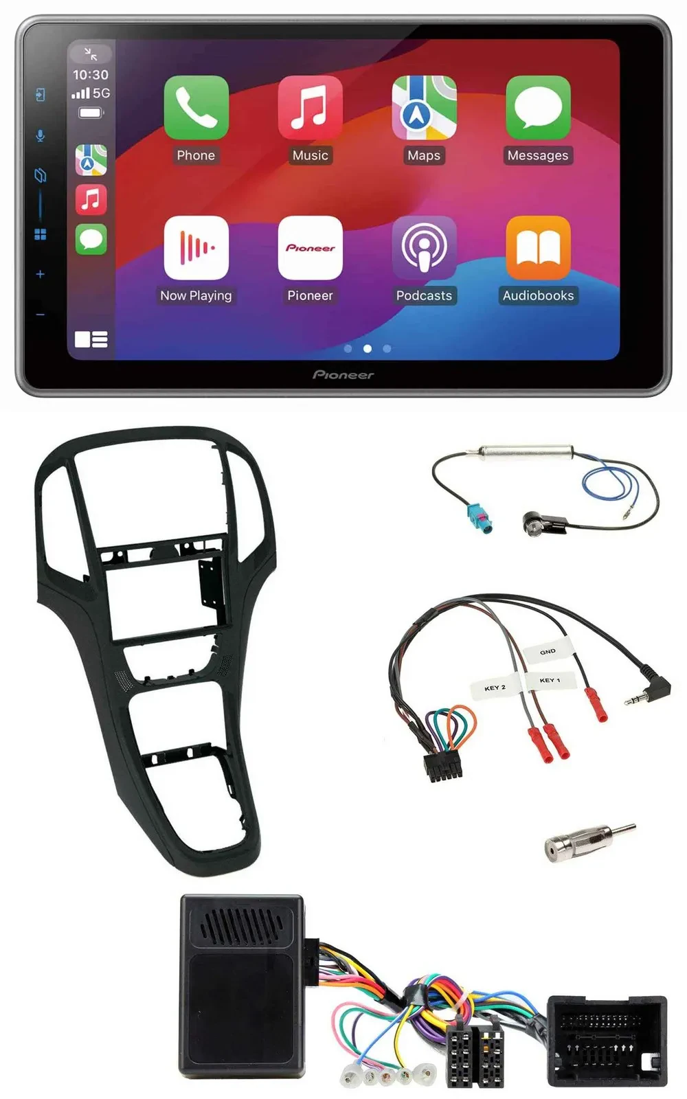 Pioneer Lenkrad USB DAB Bluetooth 2DIN Autoradio für Opel Astra ab 09 Perlschwar