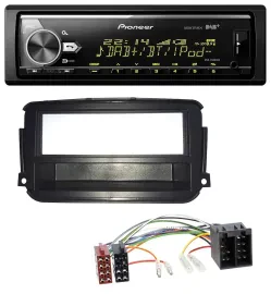 Pioneer Bluetooth USB DAB MP3 Autoradio für Smart ForTwo (451, ab 2010)