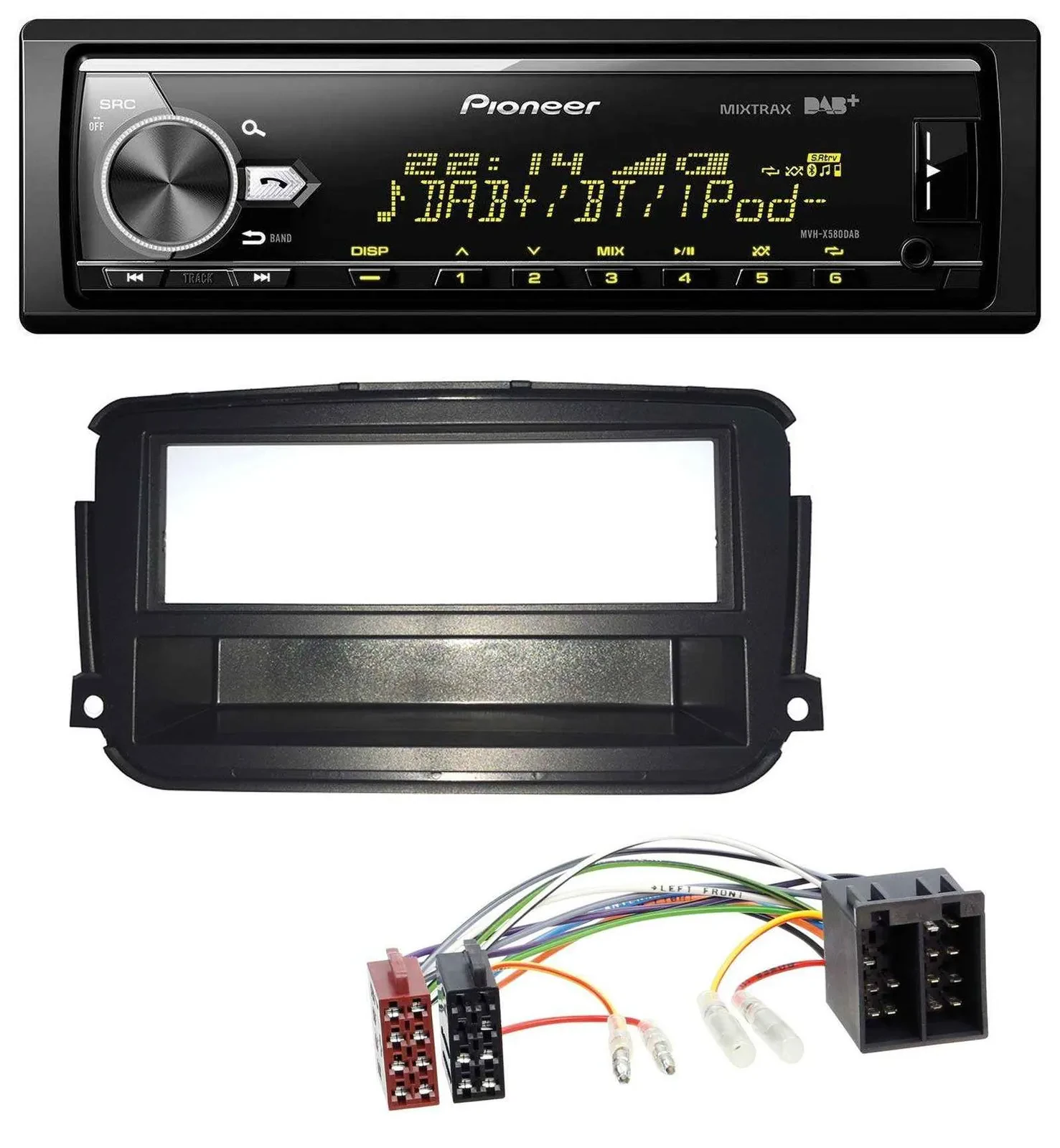 Pioneer Bluetooth USB DAB MP3 Autoradio für Smart ForTwo (451, ab 2010)