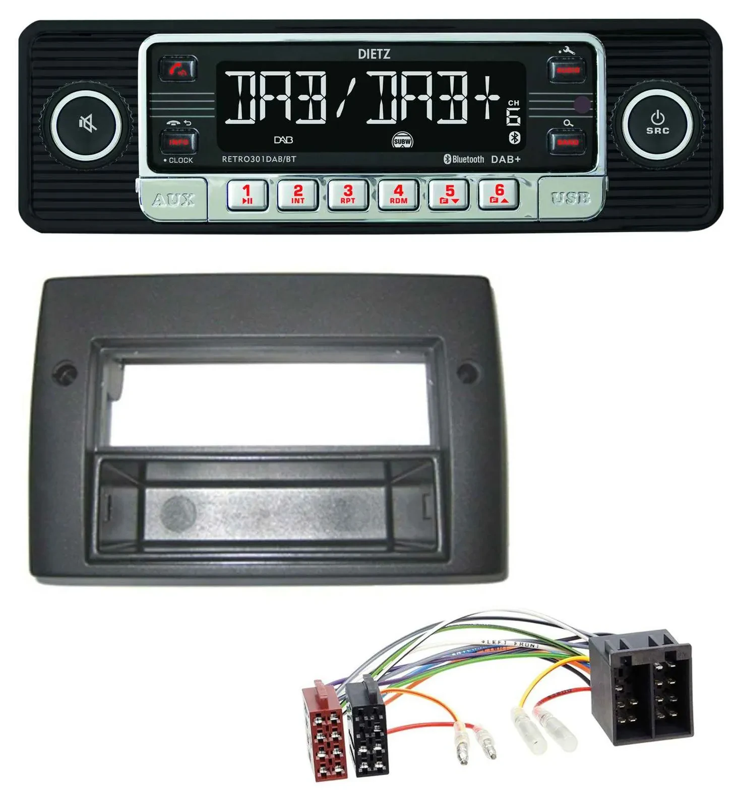 Dietz USB DAB MP3 Bluetooth Autoradio für Fiat Stilo 192 01-08 Profiversion Abla