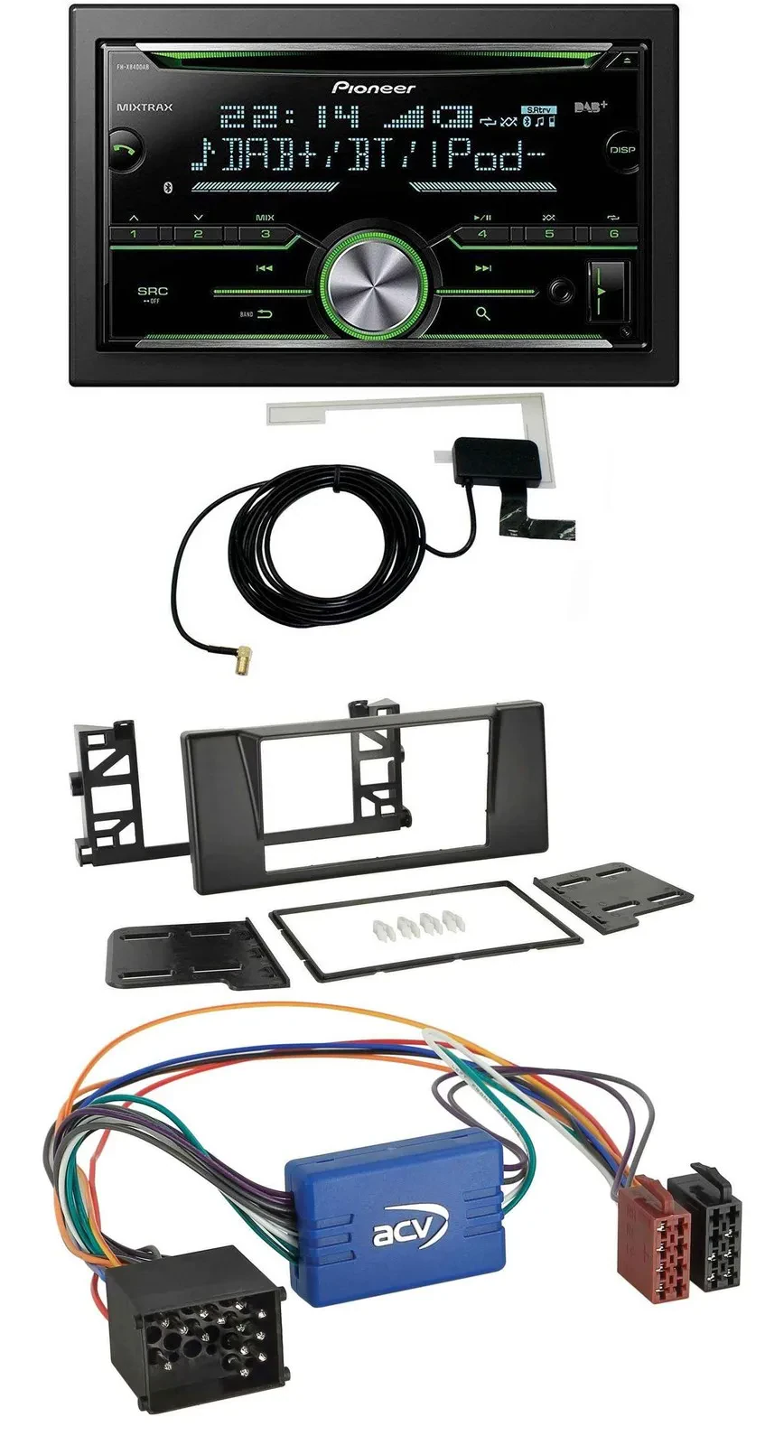 Автомагнитола Pioneer 2DIN, CD/USB/MP3, Bluetooth, DAB для BMW X5 E53 и 5 серии E39 (Rundpin A)
