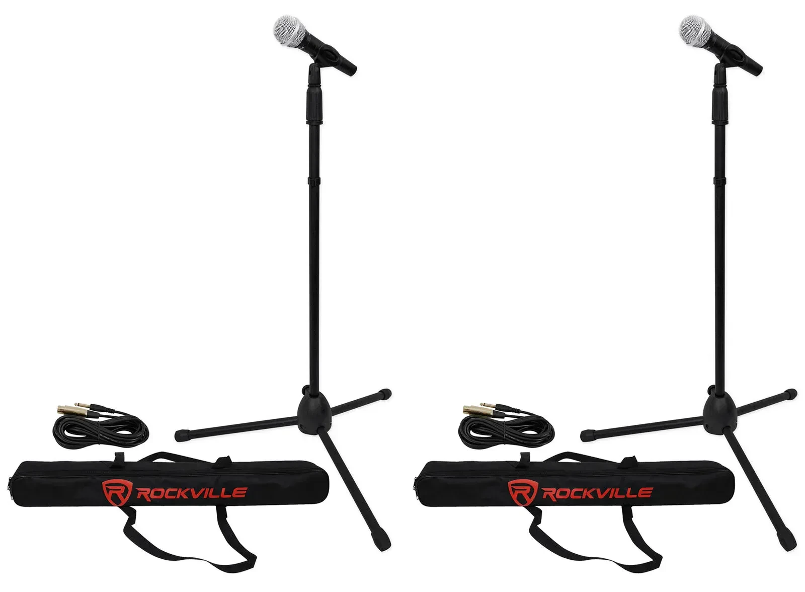 Набор микрофонов Rockville PRO MIC KIT 1 (набор, 2 шт.) со стойками, сумками и кабелями