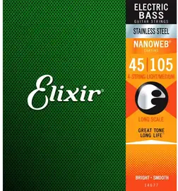 Струны для бас-гитары Elixir NanoWeb 14677 45-105