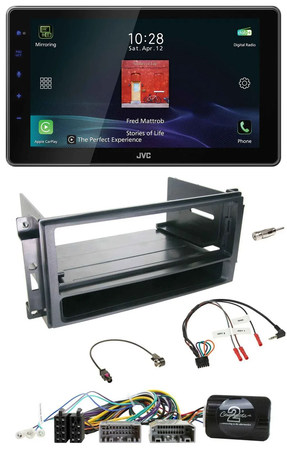 JVC DAB Lenkrad Bluetooth USB Autoradio für Chrysler Dodge Jeep