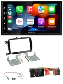 Автомагнитола Kenwood 2DIN, DAB, USB, Bluetooth, для Fiat 500X (с 2016), черный глянец