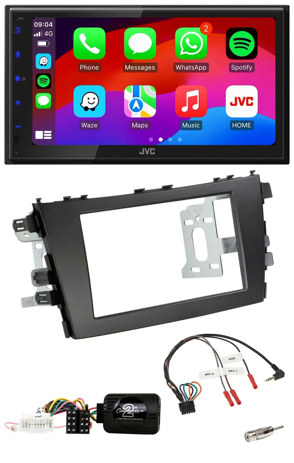 JVC Bluetooth 2DIN Lenkrad DAB USB Autoradio für Suzuki Celerio LF ab 2014