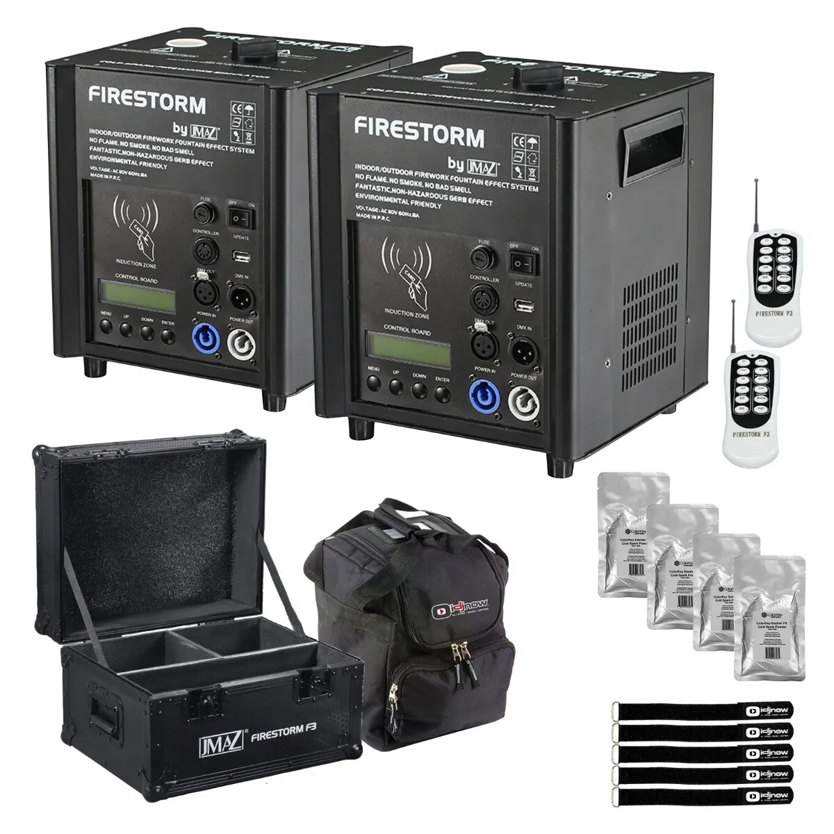 Генератор холодных искр JMAZ Lighting JZ4001 Firestorm F3 Black с аксессуарами (пара)