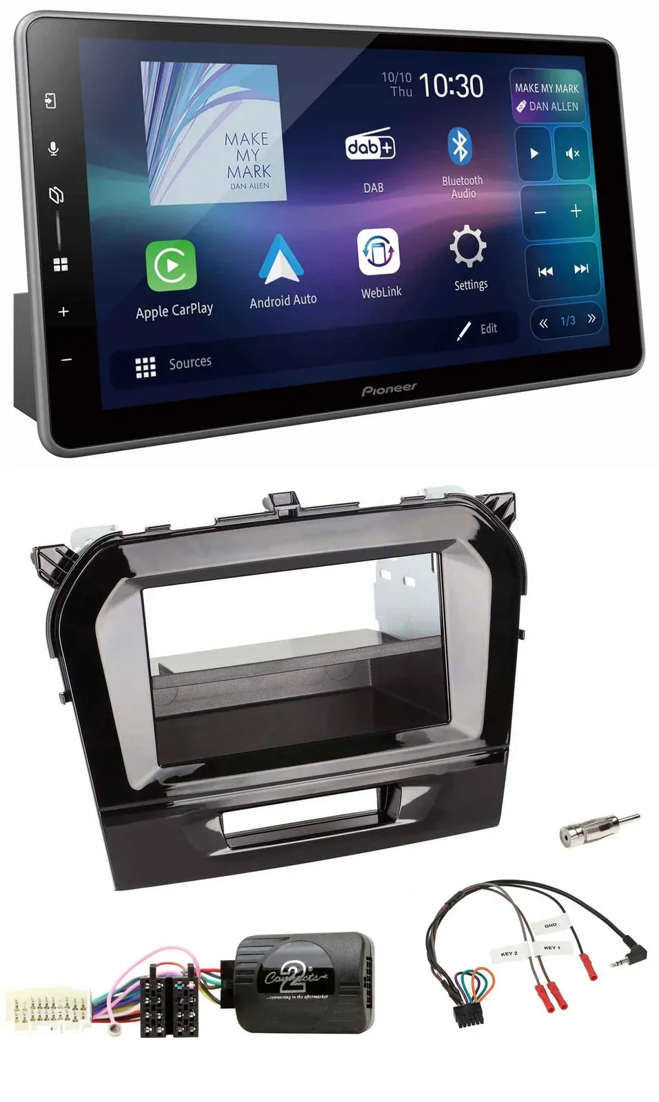 Автомагнитола Pioneer для Suzuki Vitara (с 2015) Bluetooth, USB, DAB, черный глянец