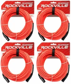 Микрофонный кабель Rockville RCXFM50P-R Red 15 м (4 штуки)