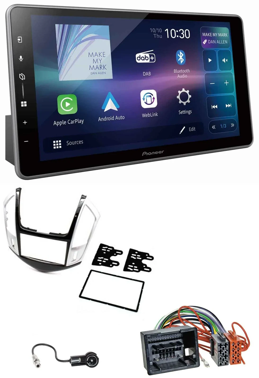 Pioneer Bluetooth USB DAB MP3 Autoradio für Chevrolet Cruze 2011-2016 silber