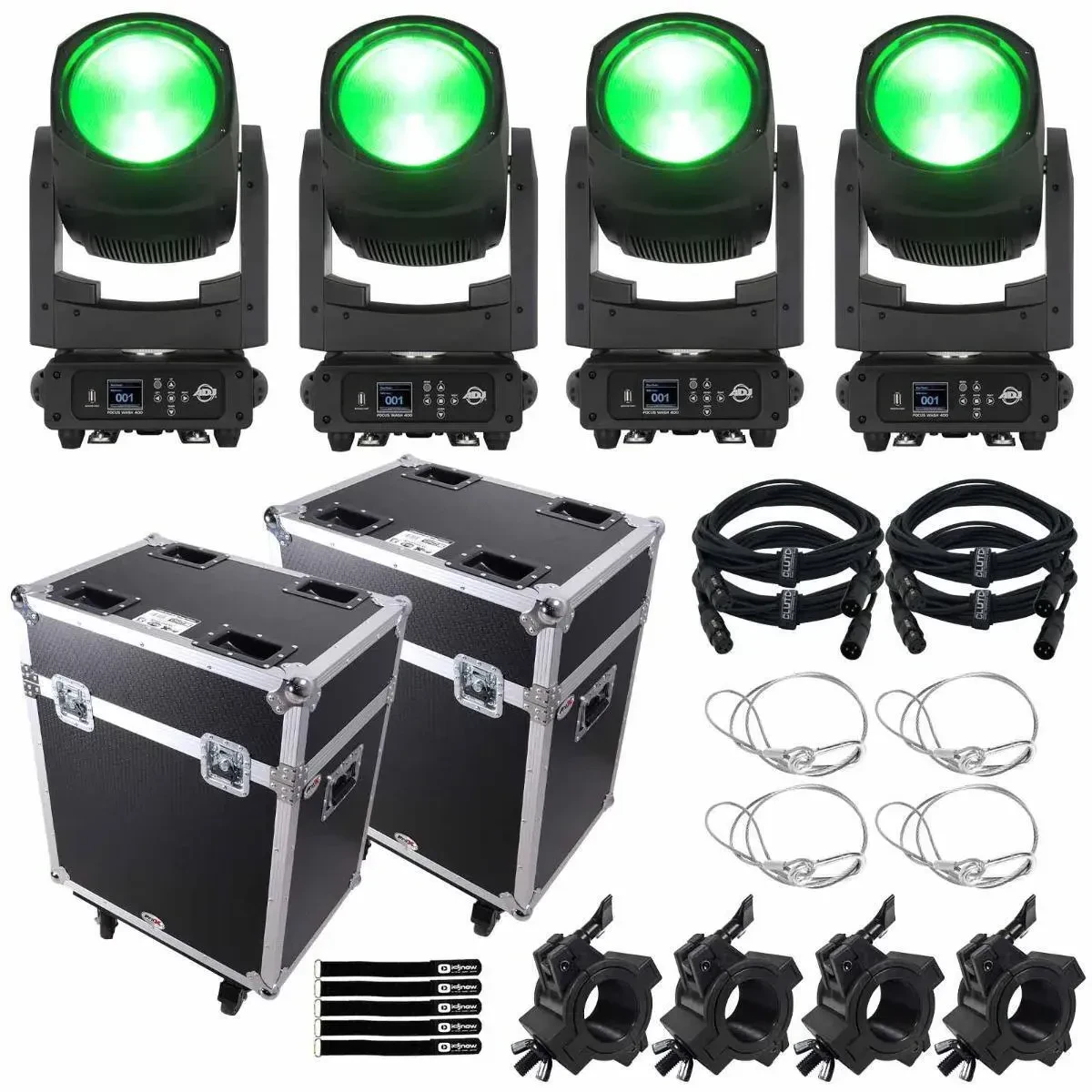 Прибор с полным движением American DJ FOCUS-WASH-400 RGBACL с аксессуарами (4 штуки)