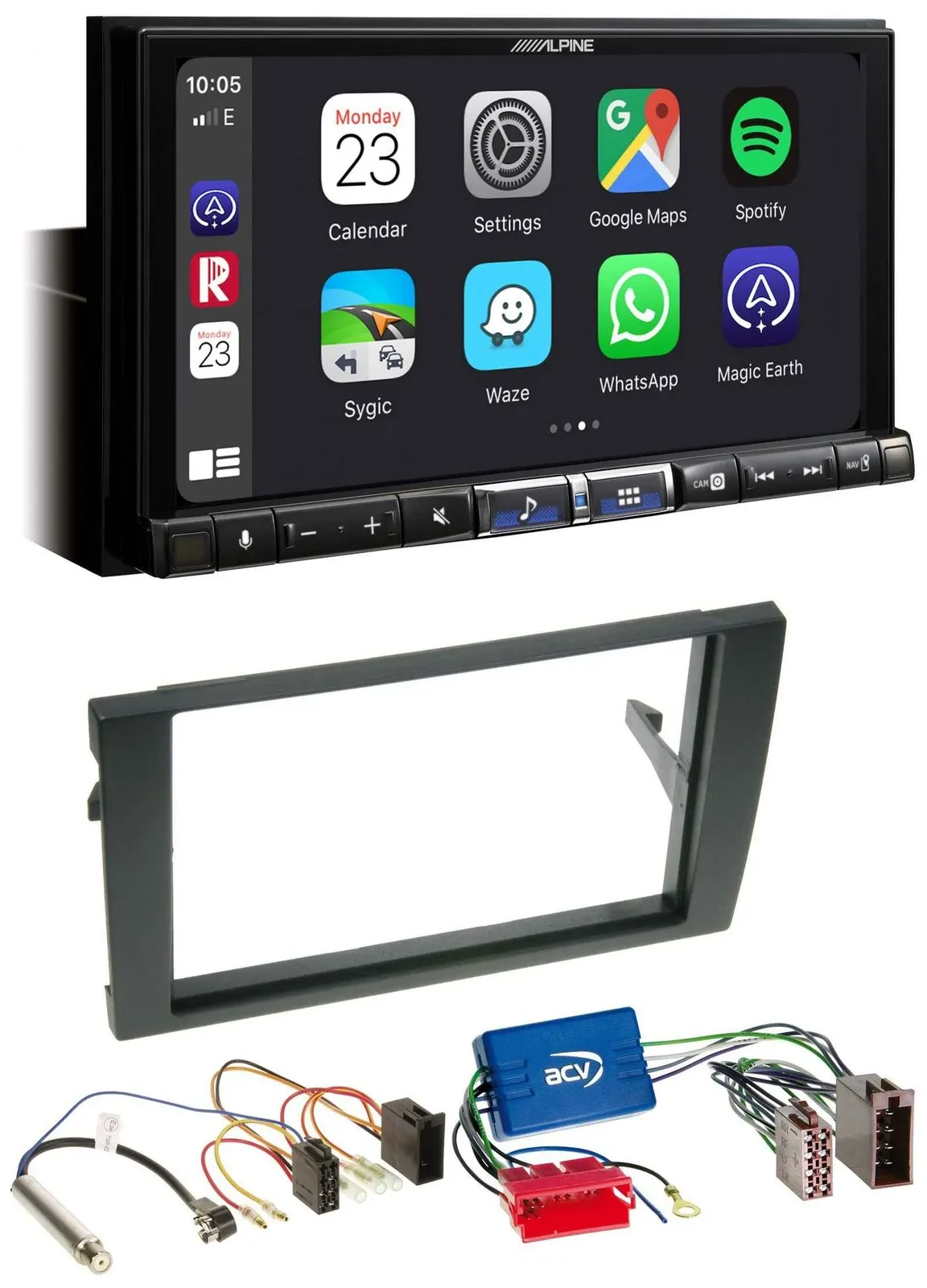 Alpine 2DIN DAB USB MP3 Bluetooth Autoradio für Audi A4 B6 B7 01-08 Aktivsystem