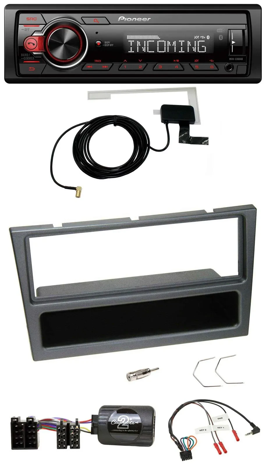 Pioneer USB Lenkrad DAB Bluetooth Autoradio für Opel Agila Corsa C Omega schwarz