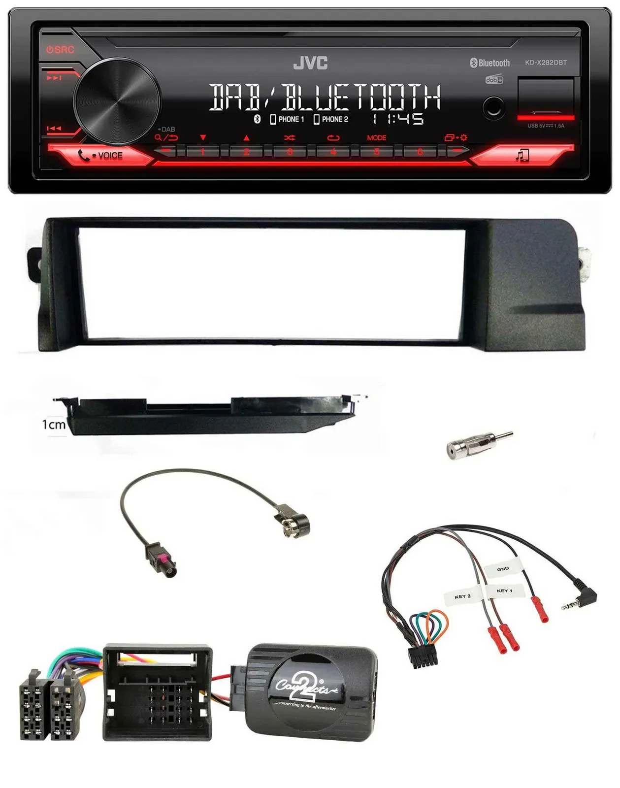 JVC Bluetooth USB DAB Lenkrad Autoradio für BMW 3er E46 Profi 2001-2007