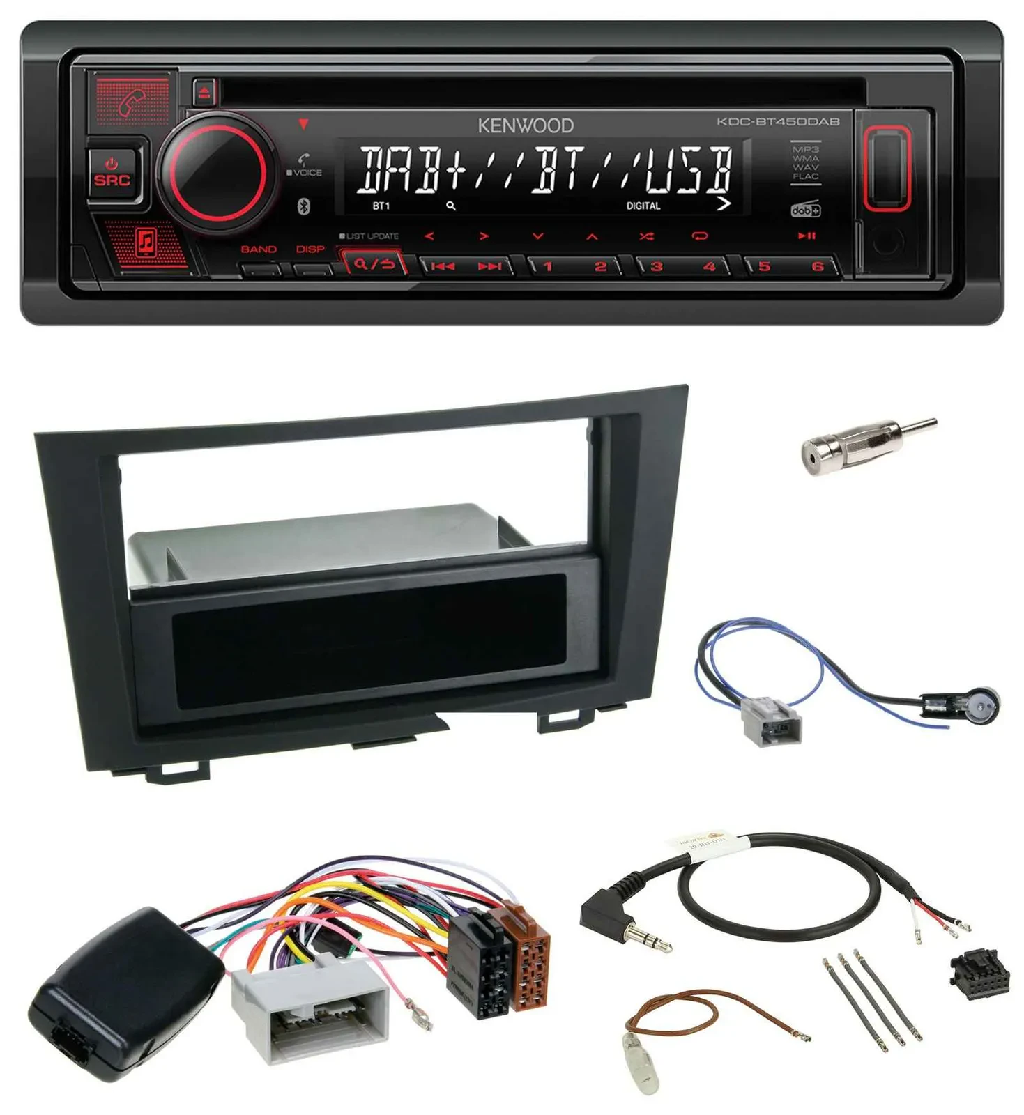 Автомагнитола для Honda CR-V (2006–2012) Kenwood CD, USB, Bluetooth, DAB