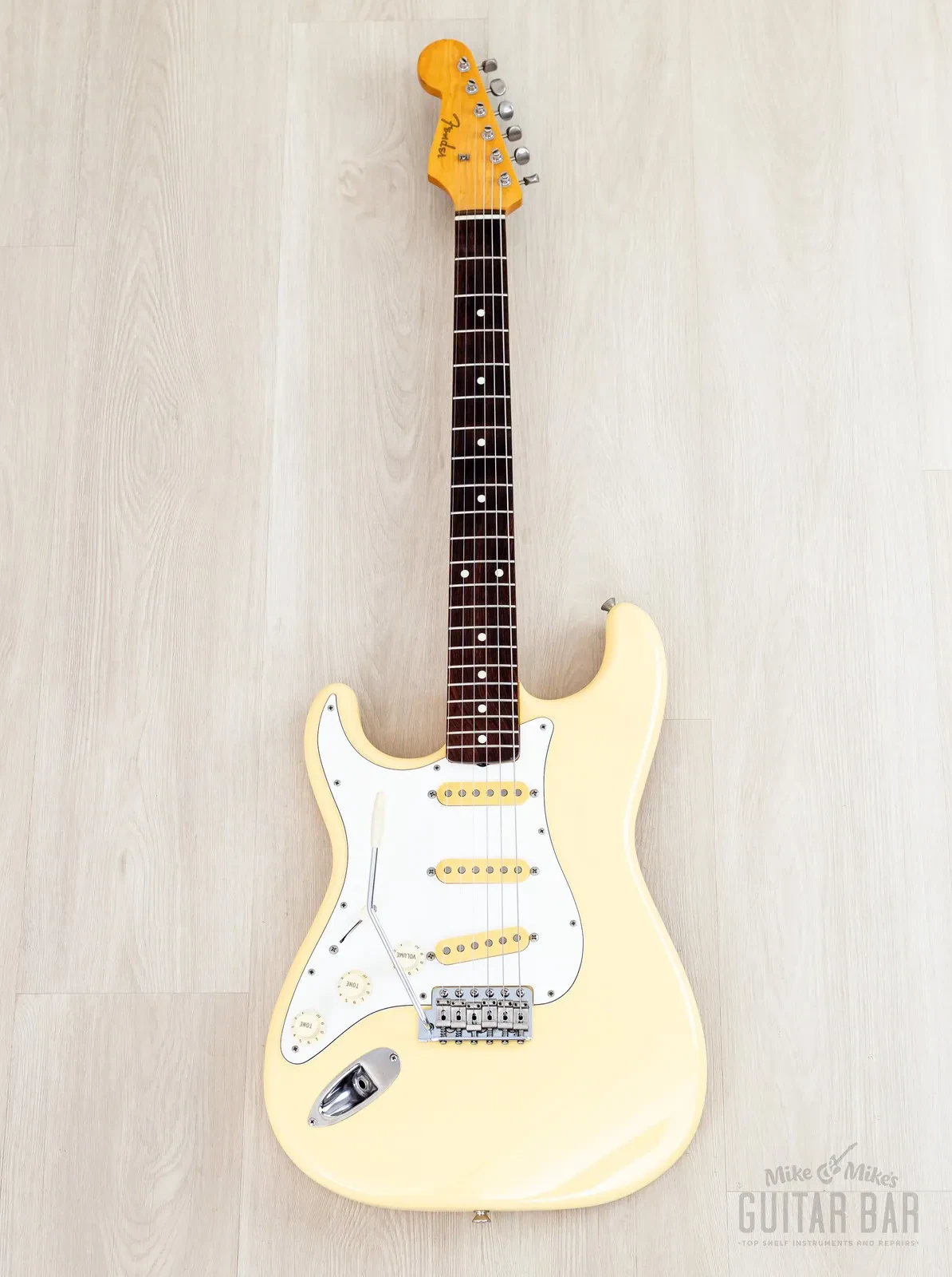 Электрогитара Fender Stratocaster 1962 Vintage Reissue ST62-55L SSS Left-Handed Olympic White w/case Japan 1987