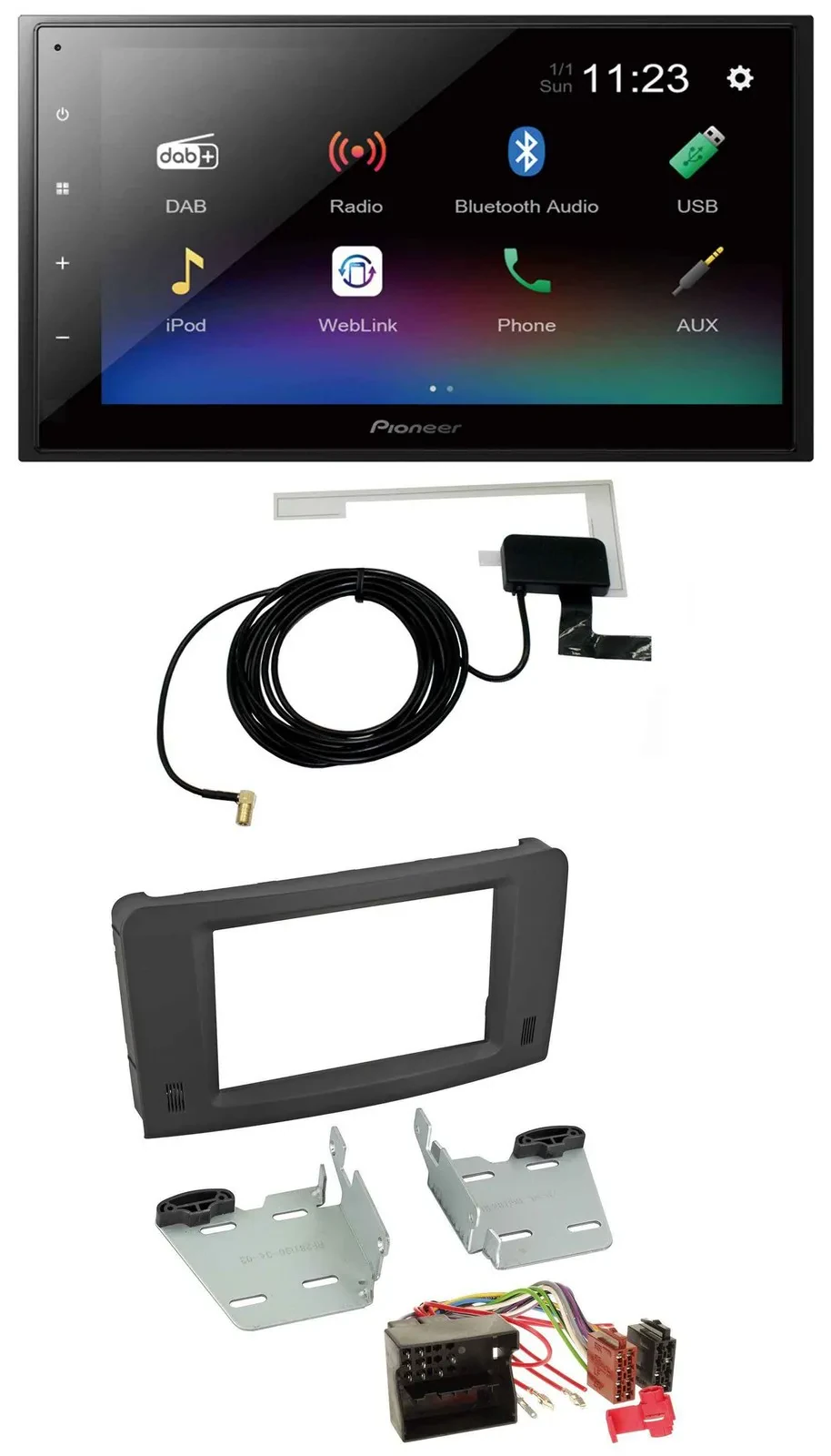 Pioneer DAB MP3 Bluetooth 2DIN USB Autoradio für Mercedes M-Klasse W164 05-11